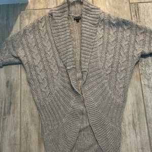 Express Size S Gray 3/4 Sleeve Shimmery Cardigan